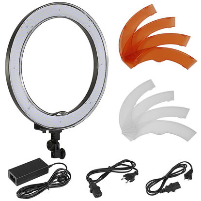 Picture of Neewer 18-Inch Ring Light, 55W Dimmable 5500K Light with 240 LEDs Color Filter, Soft Tube and Carrying Bag for YouTube, TikTok, Selfies and Photography, Compatible with Camera and Smartphones