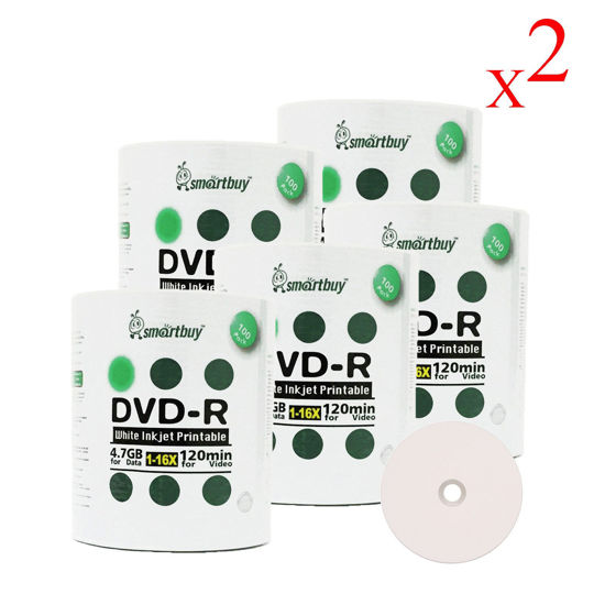 GetUSCart- Smartbuy 4.7gb/120min 16x DVD-R White Inkjet Hub Printable ...