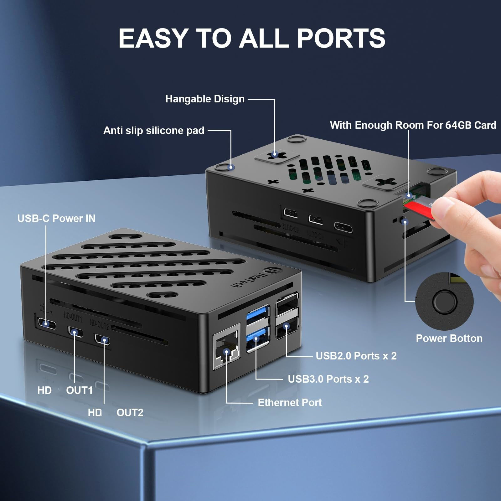 GetUSCart- RasTech Raspberry Pi 5 8GB Kit 64GB Edition with Active ...