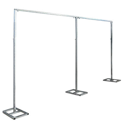 Picture of kunghei 10ftx20ft Portable Pipe and Drape Backdrop Stand for Parties Wedding Stage Decoration Photo Photoshoot, Curtain Frame Stand Studio Photography Background Support System Trade Show Display