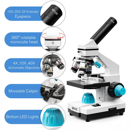 GetUSCart- HSL 40X-2000X Microscope for Kids,Monocular Compound ...