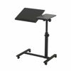 Picture of TigerDad Overbed Bedside Desk Mobile Rolling Laptop Stand Tilting Overbed Table with Wheels Height Adjustable Tray Table for Laptop Bed Sofa Side Table (Black)
