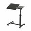 Picture of TigerDad Overbed Bedside Desk Mobile Rolling Laptop Stand Tilting Overbed Table with Wheels Height Adjustable Tray Table for Laptop Bed Sofa Side Table (Black)