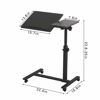 Picture of TigerDad Overbed Bedside Desk Mobile Rolling Laptop Stand Tilting Overbed Table with Wheels Height Adjustable Tray Table for Laptop Bed Sofa Side Table (Black)