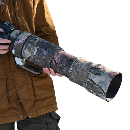 Picture of ROLANPRO Waterproof Lens Cover for Canon RF 200-800mm F6.3-9 is USM Camouflage Rain Cover-#34 Green Jungle Camo Waterproof