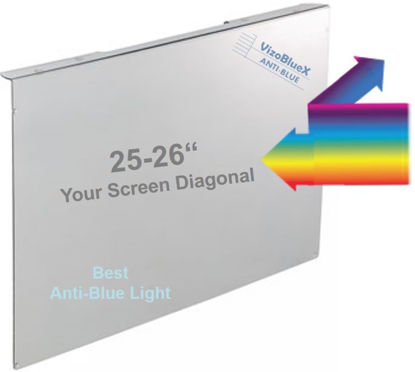 Picture of VizoBlueX 25-26 inch Anti-Blue Light Filter for Computer Monitor. Blue Light Monitor Screen Protector Panel (23.6 x 14.4 inch). Blocks Blue Light 380 to 495 nm. Fits LCD, TV and PC, Mac Monitors