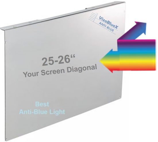Picture of VizoBlueX 25-26 inch Anti-Blue Light Filter for Computer Monitor. Blue Light Monitor Screen Protector Panel (23.6 x 14.4 inch). Blocks Blue Light 380 to 495 nm. Fits LCD, TV and PC, Mac Monitors
