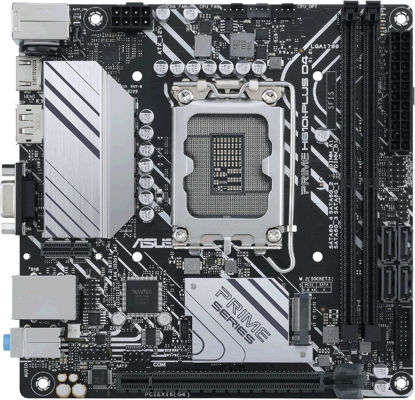 Picture of ASUS PRIME H610I-PLUS D4 LGA 1700(Intel 12th Gen&Intel vPro)mini ITX Motherboard(PCIe 4.0,DDR4,USB 3.2 Gen 1 Type-A,1Gb Lan,DP/HDMI/D-Sub,V-M.2(E),Q-LED,Mono-out header with amp IC,SPI TPM header)