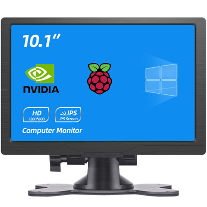 Picture of HMTECH 10.1 Inch HDMI Monitor 1280X800 Portable HD VGA Monitor LCD IPS Screen w/Dual-Speaker for Raspberry pi/PC/Laptop/TV/Camera/Gaming