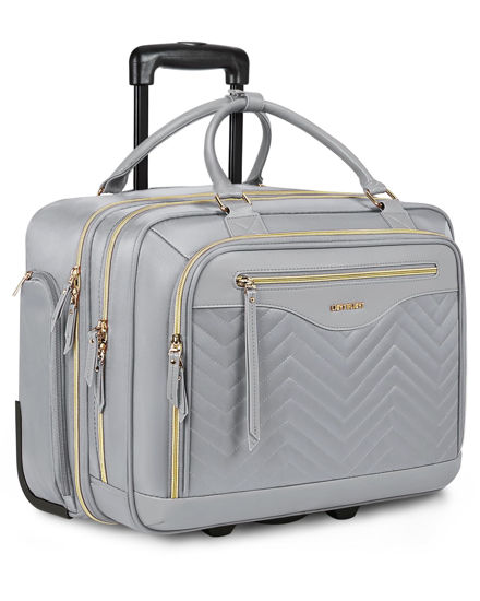 LIGHT FLIGHT Rolling Laptop Bag, 17.3 Inch Rolling Briefcase For Women