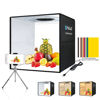 Picture of Photo Box 16" x 16" Quick Install Foldable Portable Studio Kit with Soft Light Cloth Professional Photography Equipment Adjustable White Light, Soft Light, Warm Light (16 x 16 inch)