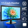 Picture of Ulrhzar 17.3 Inch Security Camera Monitor, PC Desktop Monitor 16:9, CCTV Monitor 60Hz LCD Display Screen with HDMI VGA,Built-in Speakers for CCTV Security DVR NVR Raspberry Pi, Wall Mounting 1600x900