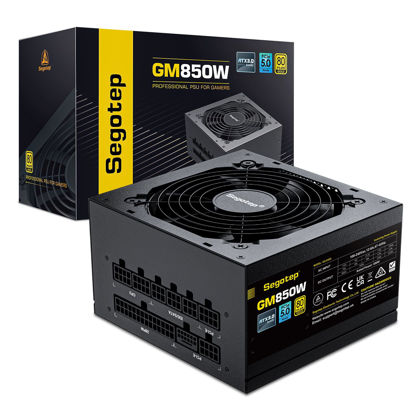 Picture of Segotep GM850 Power Supply 850W, PCIe 5.0 & ATX 3.0 Full Modular 80 Plus Gold Certified Gaming PSU for NVIDIA RTX 20/30/40 Series and AMD Graphics Cards, 100% Japanese 105°C Capacitor