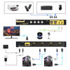 Picture of KVM Switch HDMI 4 Port Support Ultra HD 4k@60hz for 4 Computers Share 1 Monitor, HDMI USB Switch with Audio&Microphone Support Hotkey Mouse, EDID, Wire Remote Push Button Switching, Plug and Play