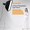 Picture of Anautin 9.2 FT Stainless Steel Light Stand Photography, 2 Pack Heavy Duty Photography Tripod Stand with 1/4” to 3/8” Screw Adapter for Strobe,LED Video Light,Ring Light, Monolight, Softbox