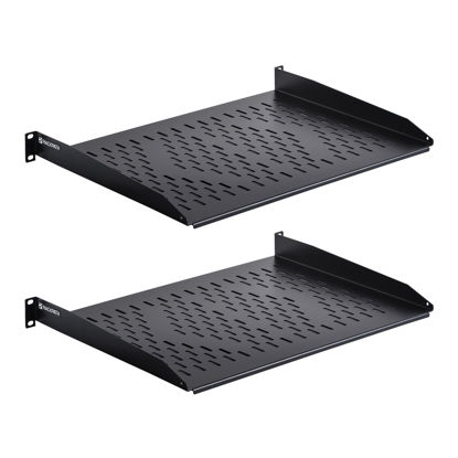 Picture of RackPath 1U Cantilever Universal Rack Shelf - 14in Deep - Rackmount shelf for 19’’ AV/Network Equipment Racks - 55lbs Capacity - 2Pack