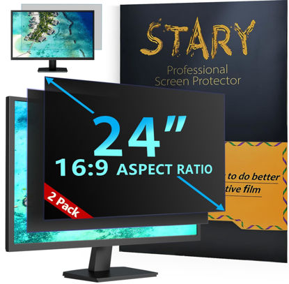 Picture of STARY [2-Pack] 24 Inch Computer Privacy Screen Filter for 16:9 Widescreen Monitor Removable Anti Glare Blue Light Filter 24 inch Privacy Screen for Monitor Shield Anti Spy Screen Protector Cover Film