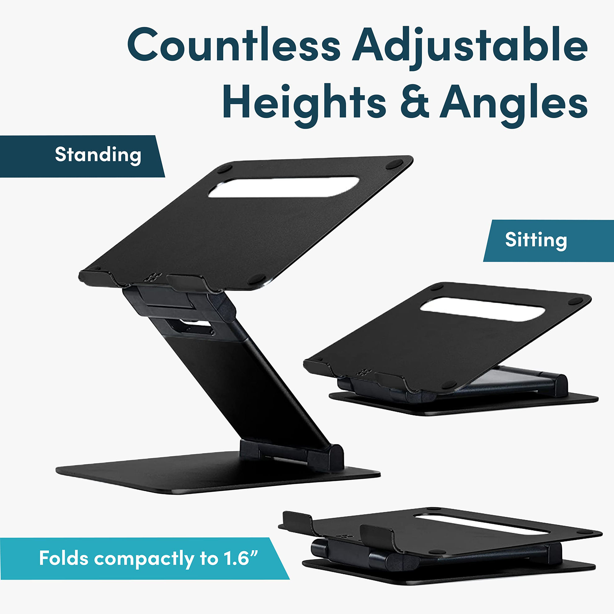 GetUSCart- Ergonomic Laptop Stand For Desk, Adjustable Height Up To 20 ...