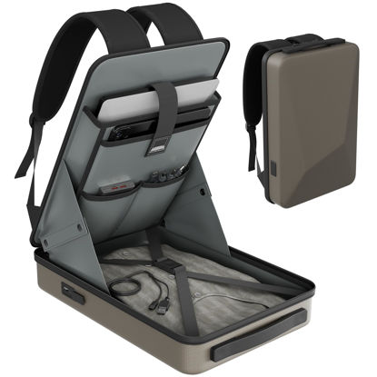 Picture of Starlink Mini Case, Starlink Case for Mini, Cables, Power Supply, Kickstand, Pipe Adapter & More, Waterproof Travel Bag for Starlink Accessories with TSA Lock & Charging Ports, Anti-theft Backpack