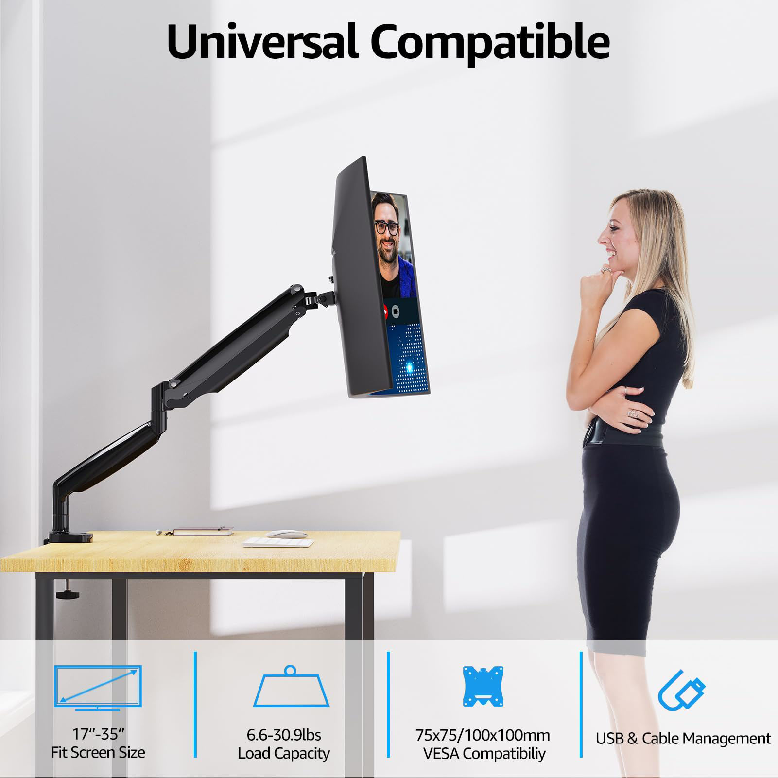 GetUSCart- MOUNTUP Ultrawide Single Monitor Arm for Max 35 Inch Screen ...