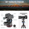 Picture of NEEWER 66"/168cm Carbon Fiber Tripod for Camera with 360° Panorama Ball Head, 1/4" Arca QR Plate, Portable Bag, Compact Travel Tripod Monopod for DSLR Video Camcorder, Max Load 26.5lb/12kg, N55C