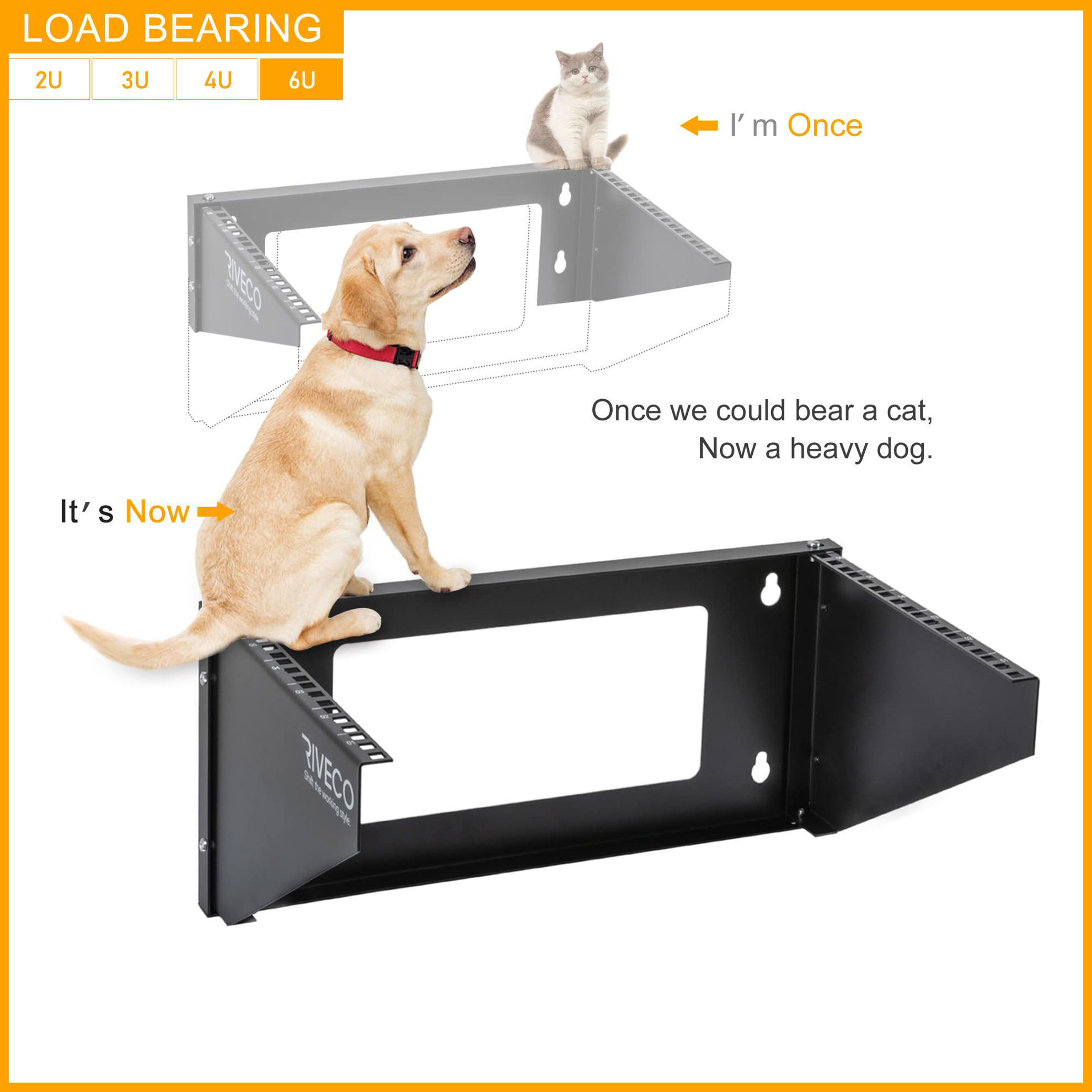 GetUSCart- RIVECO 6U Wall Mount Rack for Network| Reinforced Heavy Load ...