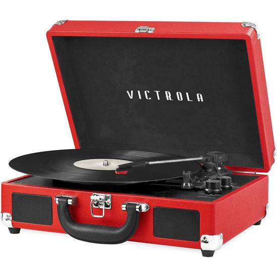 Picture of Victrola Vintage 3-Speed Bluetooth Portable Suitcase Record Player with Built-in Speakers | Upgraded Turntable Audio Sound|Red, Model Number: VSC-550BT-RD