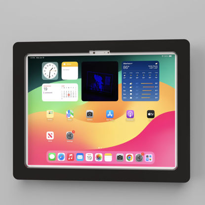 Picture of TABcare Anti-Theft Acrylic VESA Enclosure for Apple iPad Pro 11" 2024 (5th gen) with Free Wall Mount Kit & 90-Degree Angle USB C Cable (iPad Pro 11 2024, Black)