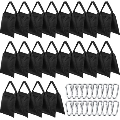 Picture of Nuogo 20 Pack Photography Sand Bags with 20 Pieces Hook Sturdy Heavy Duty Stage Weight Sandbag for Photography Photo Video Studio Boom Arm, Outdoor Patio Furniture