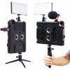 Picture of MegaMount Multimedia Rig Case Stabilizer for Apple iPad Pro 12.9" Latest 2021-22 5th Gen M1 2020 4th GEN and 2018 3rd Gen Attach Lenses Lights Mics for Video Recording. Mounts on Tripods and Monopods
