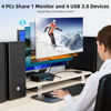 Picture of 8K HDMI 2.1 KVM Switch 4 Computers 4 Port USB 3.0 8K@60Hz/4K@144Hz 4 In 1 Out Keyboard Mouse KVM Switches EDID Emulator for 4 PCs Share 1 Monitor and 4 USB Devices, with 4 USB 3.0 Cable & Wired Remote