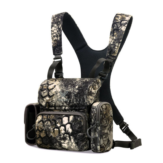 Picture of MOXULE Binocular Harness Chest Pack: Waterproof Bino Case with Rangefinder Pocket for Hunting Birdwatching and Hiking