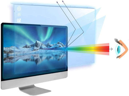 Picture of VizoBlueX 21-22 inch Anti-Blue Light Filter for Computer Monitor. Blue Light Monitor Screen Protector Panel (19.7 x 12.0 inch). Blocks Blue Light. Fits LCD, TV, PC, Mac Monitors 21.5
