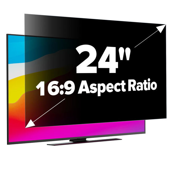 2-Pack 24" Computer Privacy Screens - Anti-Glare Monitor Filters With Blue Light Blocking Protection