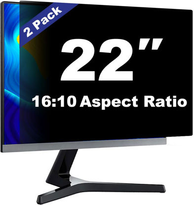 Picture of Pozlle 22 Inch Computer Privacy Screen Shield [2 Pack] for 16:10 Widescreen Desktop Monitor - Anti-Glare Blue Light Privacy Filter and Anti Spy Privacy Screen Protector Film