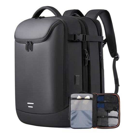 Picture of TANGCORLE Travel Carry on Backpack 50L Expandable Flight Approved Backpacks 17.3 inch Laptop and USB Charging Port bags Water Resistant Business Back Pack for Women & Men