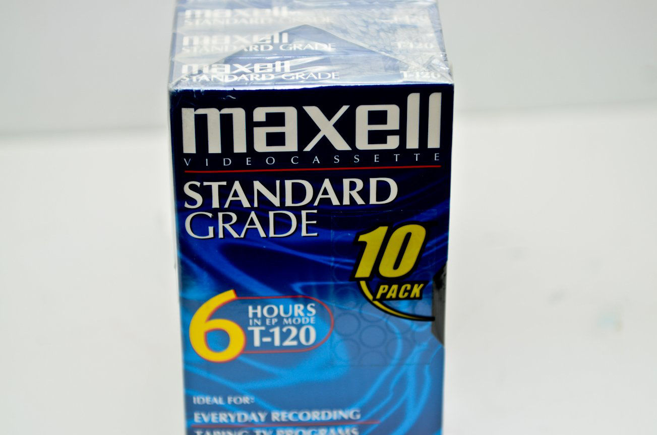 Confezione da 6 nastri VHS vuoti Maxell Standard Grade 6 ore T