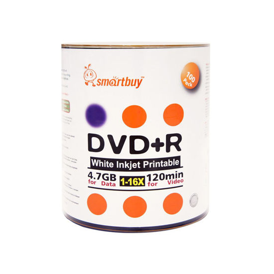 GetUSCart- Smartbuy 600-disc 4.7gb/120min 16x DVD+R White Inkjet Hub ...