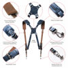 Picture of Padwa Lifestyle Blue Dual Camera Harness Strap for Two-Cameras - Dual Shoulder Full Grain Leather Harness,Multi Double Camera Gear for DSLR/SLR Strap,Double Camera Harness for Photographers