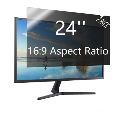 Picture of J J-Dream 24 Inch Privacy Screen for Monitor for Widescreen Monitor - Anti Glare - Blue Light Filter - Anti-Scratch Protector with 16:9 Aspect ratio (2 PACK)