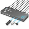 Picture of USB 3.0 HDMI KVM Switch 1 Monitors 4 Computers, 4K@60Hz KVM Switches for 4 Computers Sharing Monitor Keyboard Mouse Hard Drives Printer, with EDID Adaptive,1 HDMI Cable and 4 USB Cable