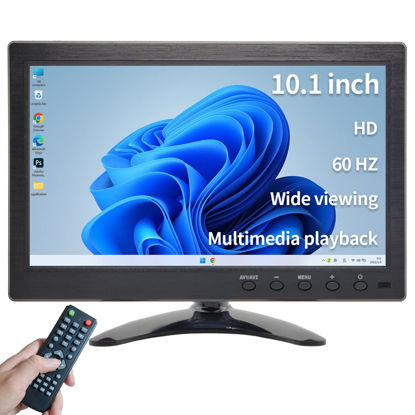 Picture of Qcvoruno 10.1 inch Security Monitor & Displays, 1024 * 600 Resolution, HD/BNC/AV/VGA/USB Input, Built-in Dual Speakers Portable LCD Monitor, Suitable for Game CCTV PC DVD DSLR