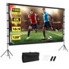 Picture of Projector Screen Outdoor, Vamvo Projector Screen with Stand Portable 120" Foldable Projector Screen, 10 Feet Indoor Movie Screen with Carrying Bag for Home Theater Backyard Movie Night