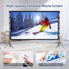 Picture of Projector Screen Outdoor, Vamvo Projector Screen with Stand Portable 120" Foldable Projector Screen, 10 Feet Indoor Movie Screen with Carrying Bag for Home Theater Backyard Movie Night