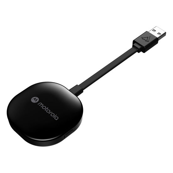 Picture of Motorola MA1 Wireless Android Auto Car Adapter - Instant Connection Using Google-Licensed Bridge Technology from Smartphone to Screen - USB Type-A Plug-in - Secure Gel Pad
