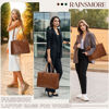 Picture of RAINSMORE Laptop Bag for Women 15.6 inch Leather Waterproof Computer Work Bags Large Laptop Tote Bag Professional Business Office Briefcase Women Lightweight Shoulder Handbags, Brown