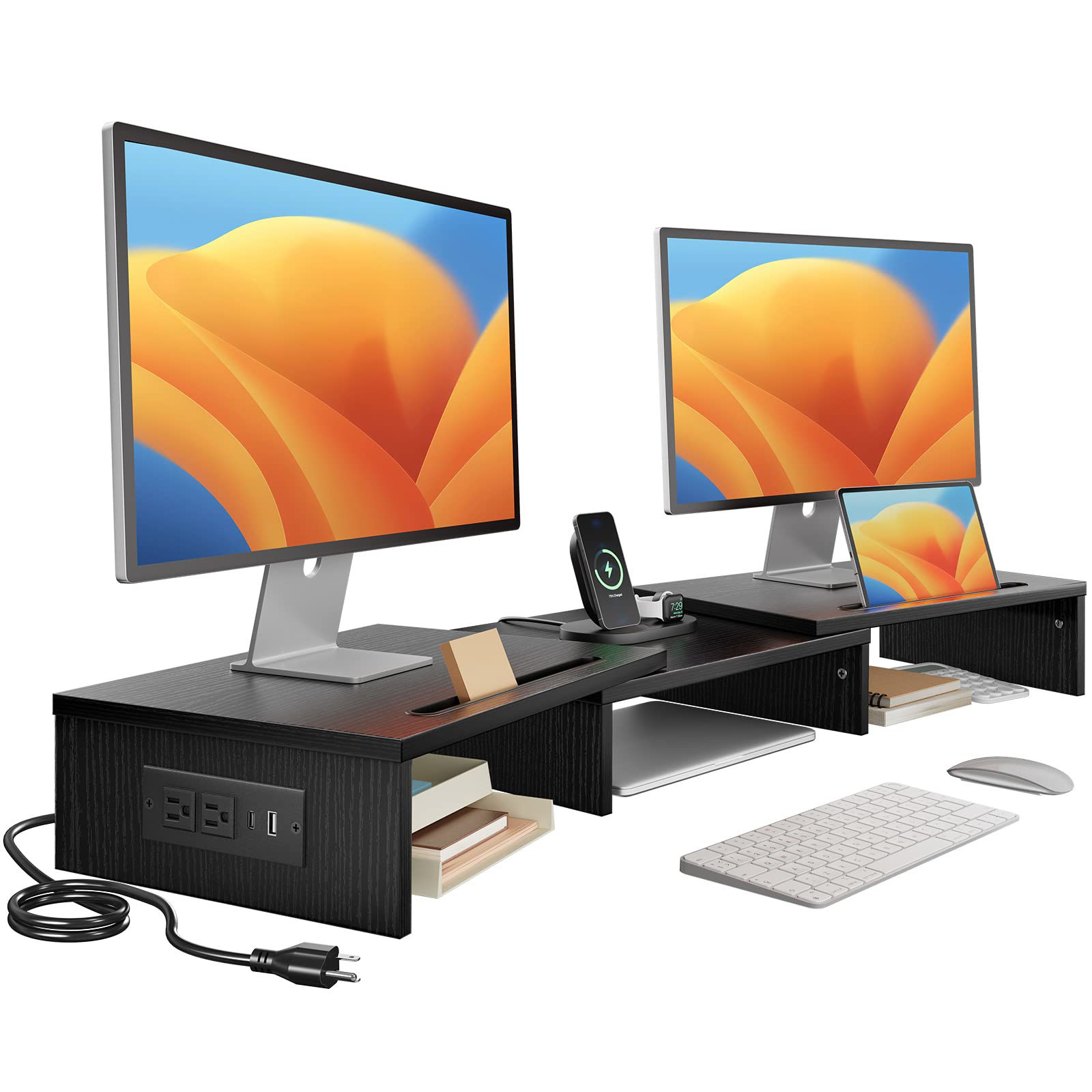GetUSCart- HUANUO Dual Monitor Stand -Monitor Stand with USB ports ...