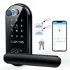 Picture of Smart Door Lock 6-in-1 Electronic Door Lock for Front Door Fingerprint Door Lock with Anti-Peeping, Auto-Lock Black Keyless Door Lock Digital Lock with Electric Door Knob, Biometric Handle for Home