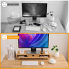Picture of Homerays Bamboo Monitor Stand Riser, No Assembly Required Exquisite Monitor Stand with Drawer Ergonomic Height Wood Monitor Stand