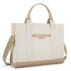 Picture of Missnine Tote Bag Canvas Laptop Bag 15.6 inch Briefcase for Women Large Capacity Handbag for Office, College, Travel (Croc-embossed Light Khaki)